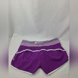 Lululemon Speed Shorts with striped waistband in Potion Purple size 6